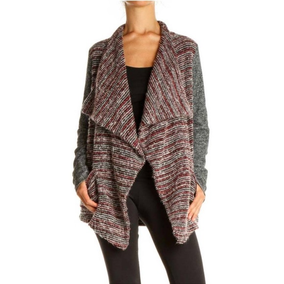 Lucky Brand Sweaters - Lucky Brand Red and Gray Striped Cardigan